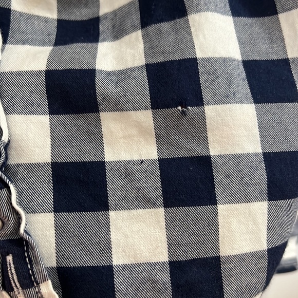 J. Crew blue & white checkered button up size XS - Picture 4 of 13